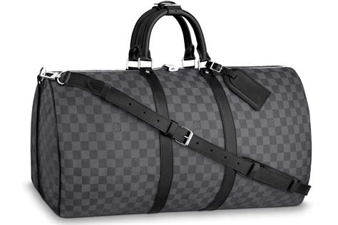 louis vuitton keepall bandouliere damier graphite 55 black graphite|keepall 55 price.